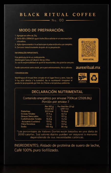 Vault Ritual Edition 7 sobres individuales sabor Black