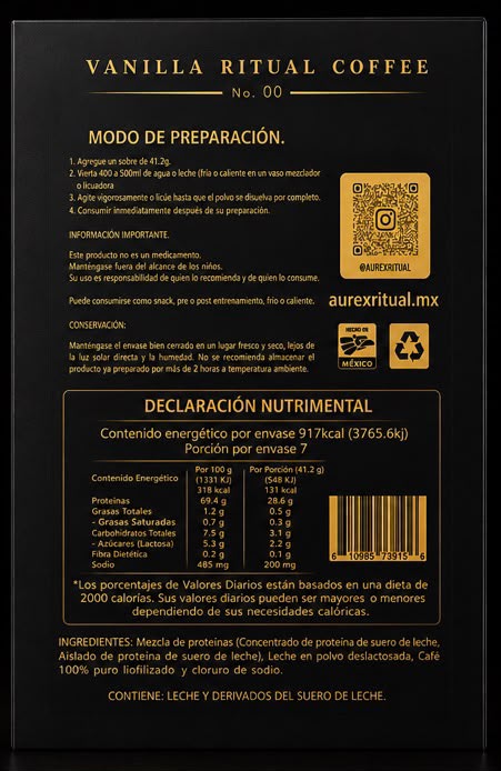Vault Ritual Edition 7 sobres individuales sabor Vanilla